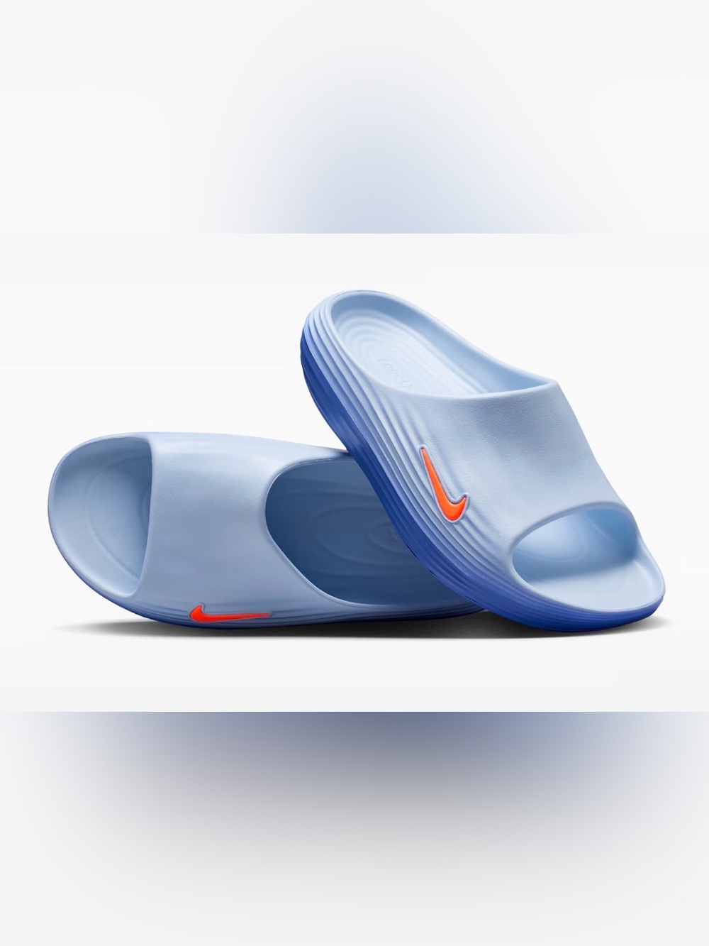 Nike ReactX Rejuven8 Men’s Slides Hydrogen Blue/Blue Crystal/Lapis/Orange sz 11